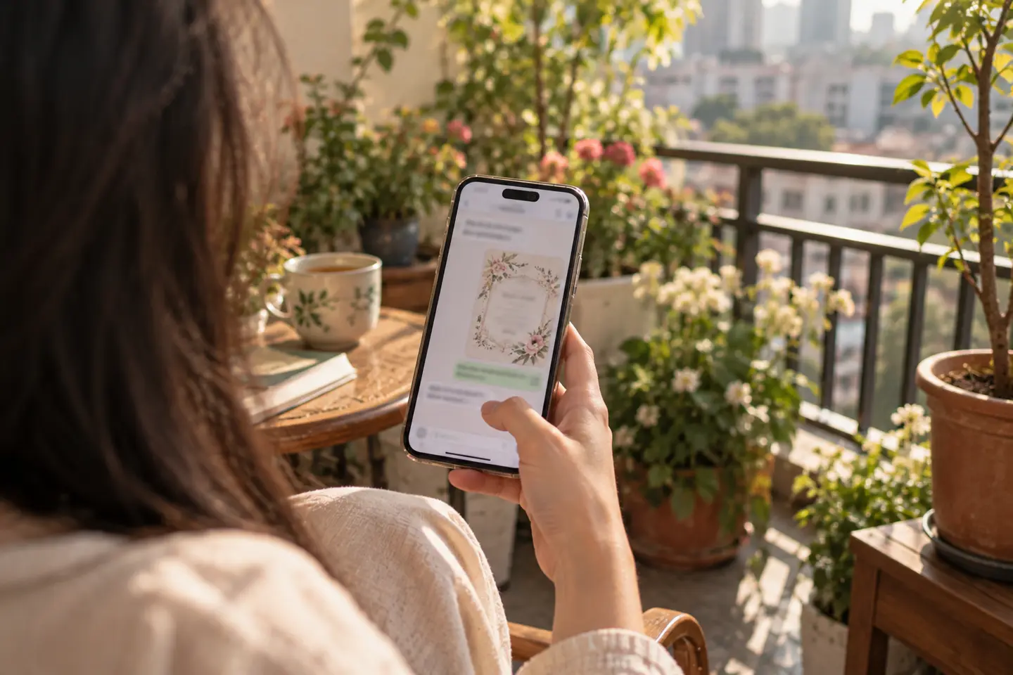 Gửi lời mời cưới qua tin nhắn trên điện thoại